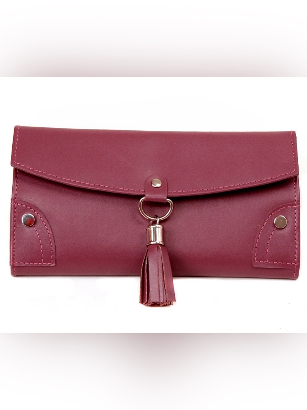 Elegant Plum Tassel Travel Bucasi Jewely Cluth/Wristlet